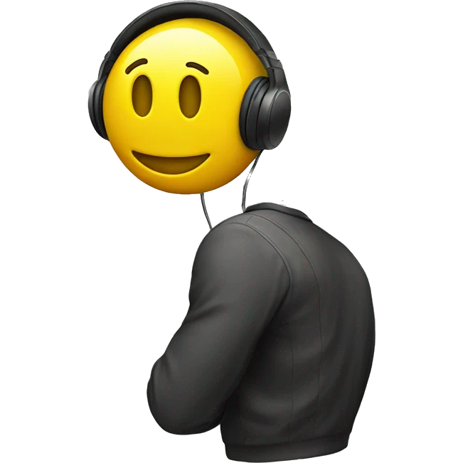 yellow smiley face emoji with headphones  emoji
