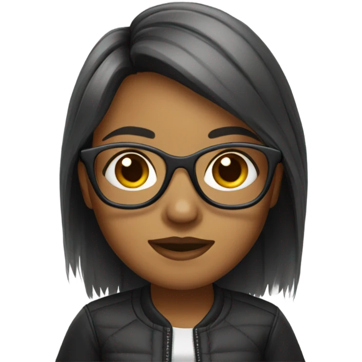 girl with glasses and yorkie emoji
