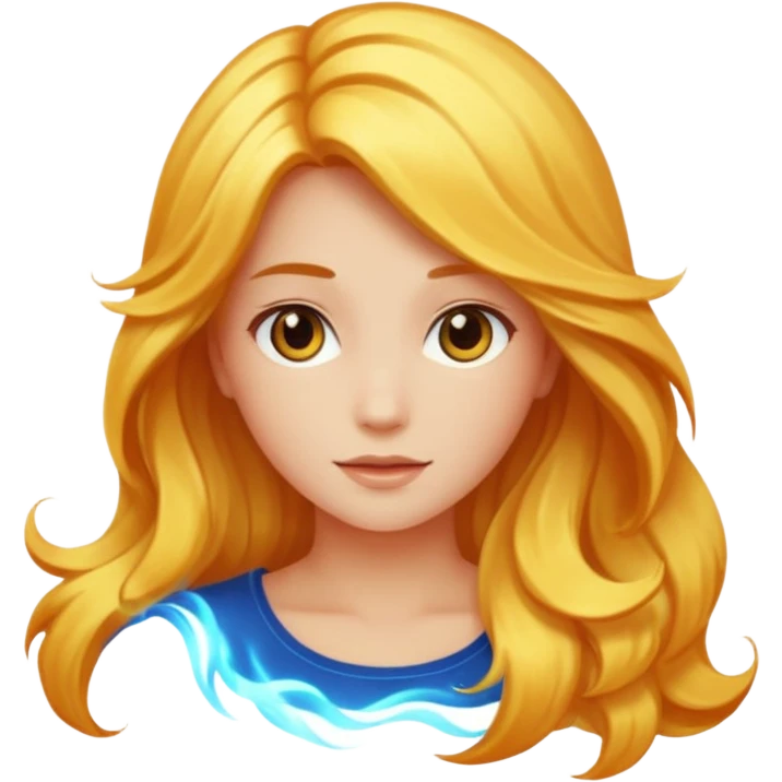 Girl with a shining hair emoji