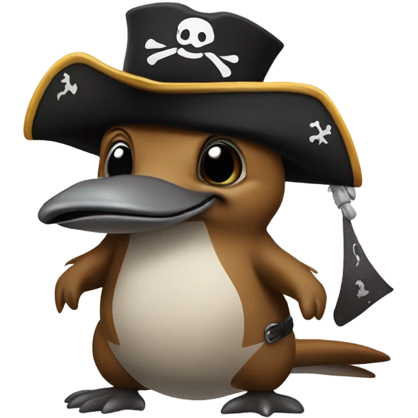 Platypus dressed as a pirate emoji