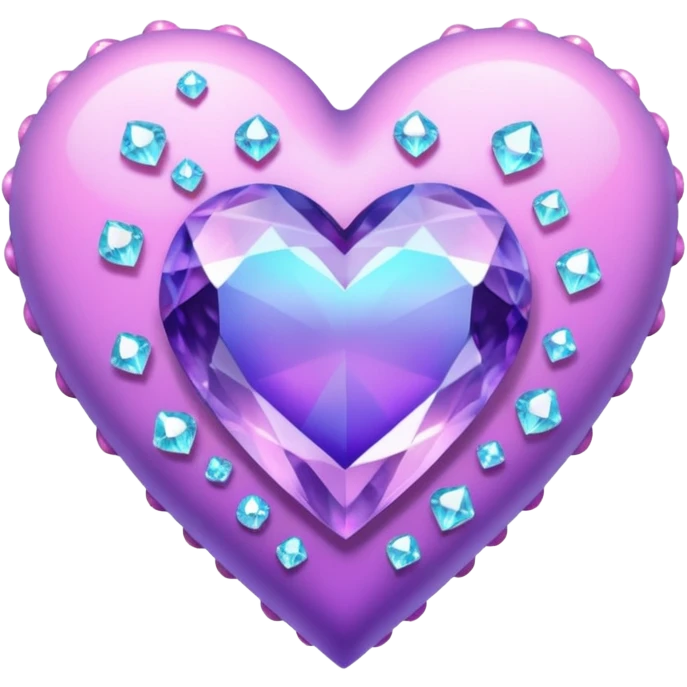 pastel goth heart with crystal cluster emoji