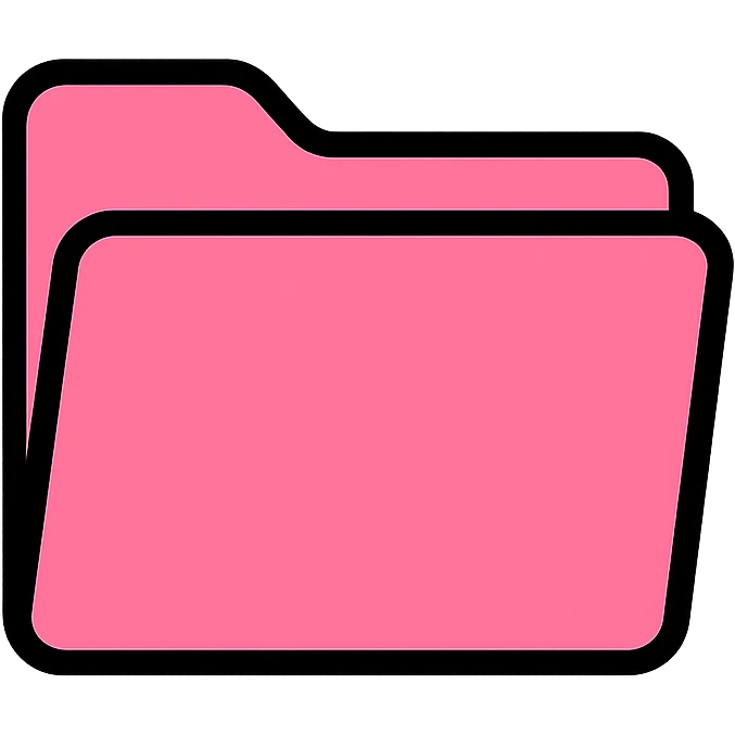 Pink folder icon, simple and clean design with bright pink color emoji
