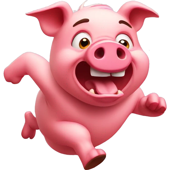 Angry pig running emoji