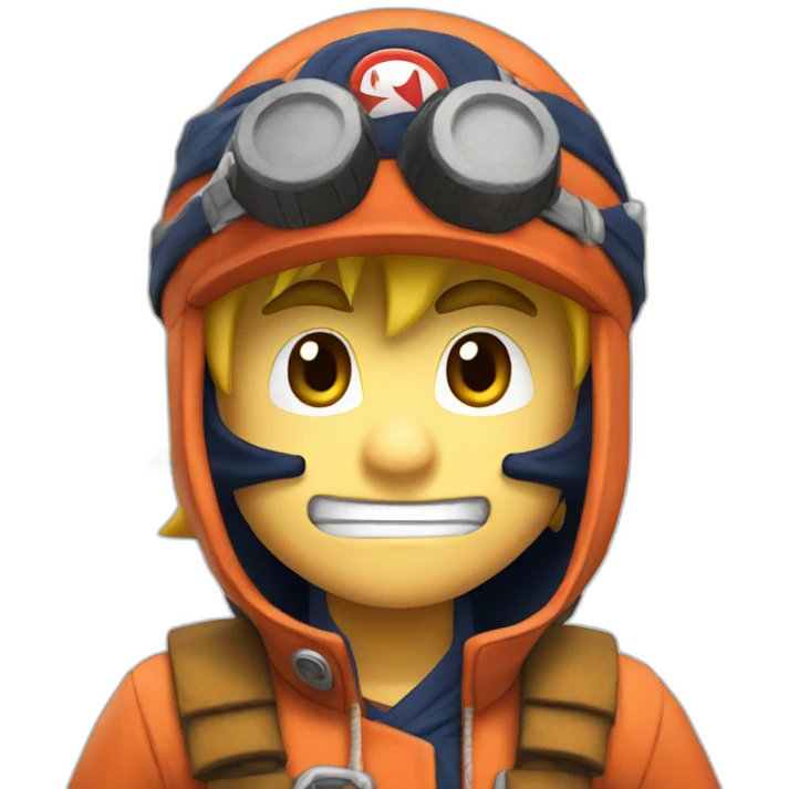 Super Mario dressed as naruto emoji