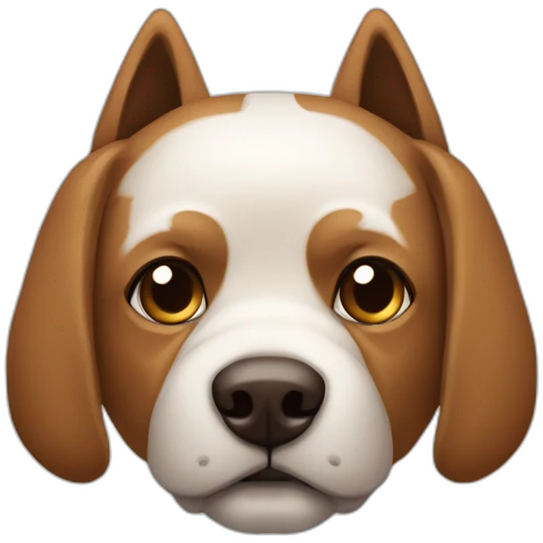 Perro con orejas triangulares marrones y hocico blanco  emoji