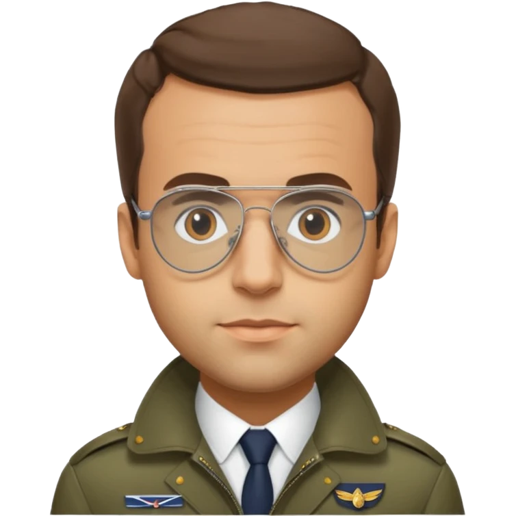 Emanuel macron avec des lunettes de pilot d’avion emoji