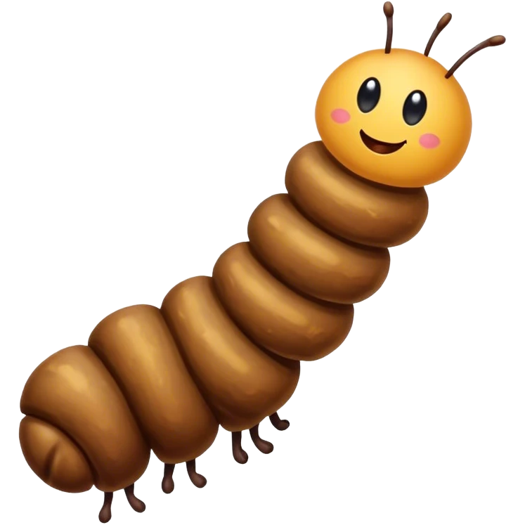 A caterpillar but made out of poop emoji