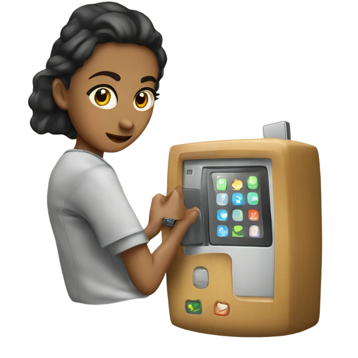 A GİRL WATCHİNG PHON emoji