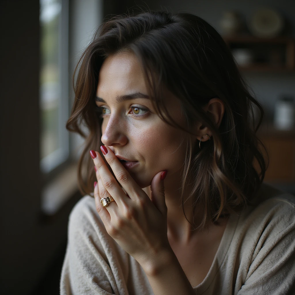 a person whispering, realistic style, detailed, lifelike emoji