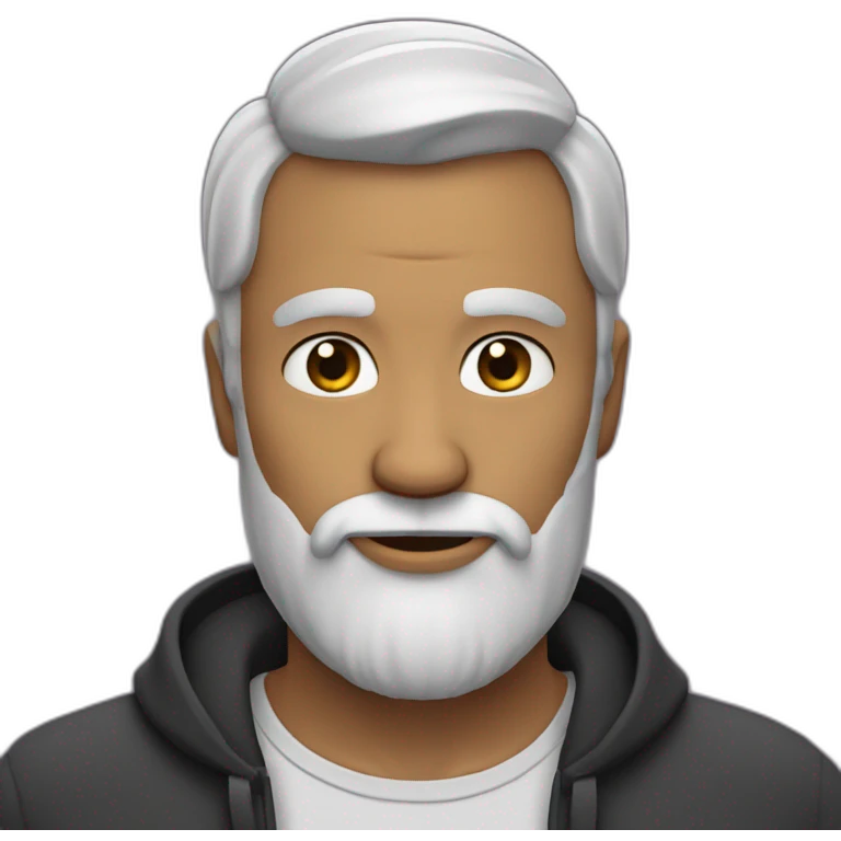 Homme chauve avec une barbe emoji