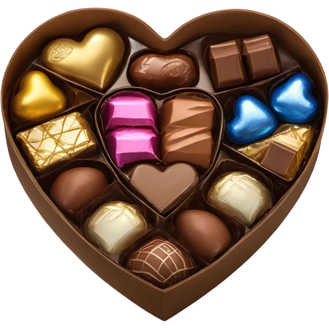 A heart shaped box of chocolates for Valentines Day  emoji