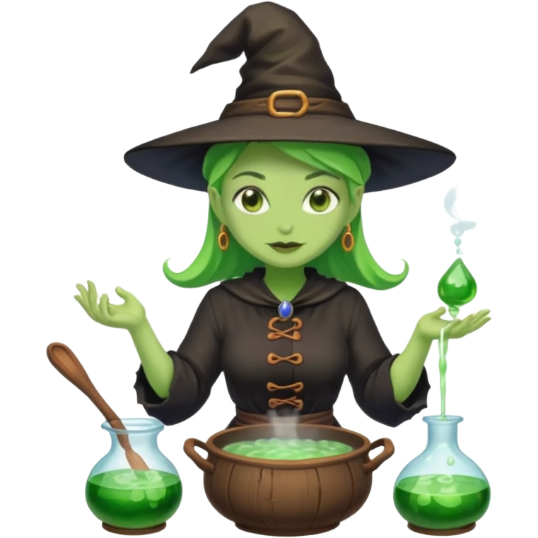 green witch cooking potion emoji