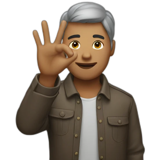 Man with his hand up emoji