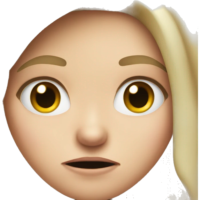 angry white girl showing disapproval with hand  in front of her  emoji