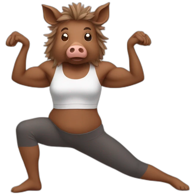 boar training yoga emoji
