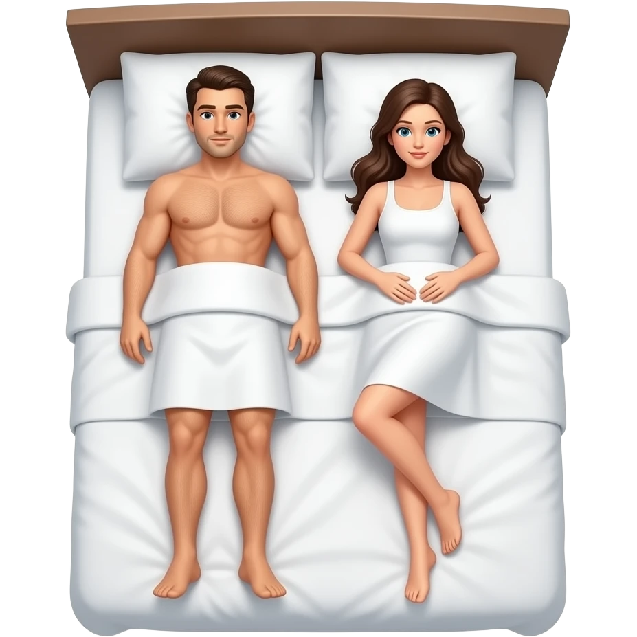 Full body Naked couples doing sex on the bed the man he’d between the lady legs emoji