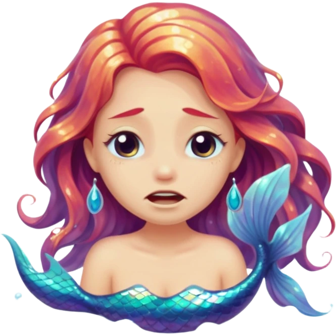 Crying mermaid emoji