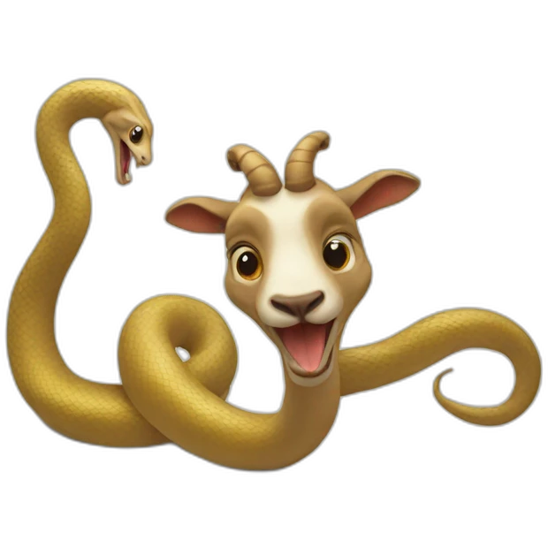 Snake on a goat emoji
