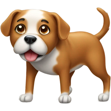 A dog pooping emoji
