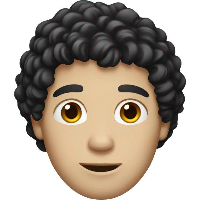 White male with black curly hair emoji