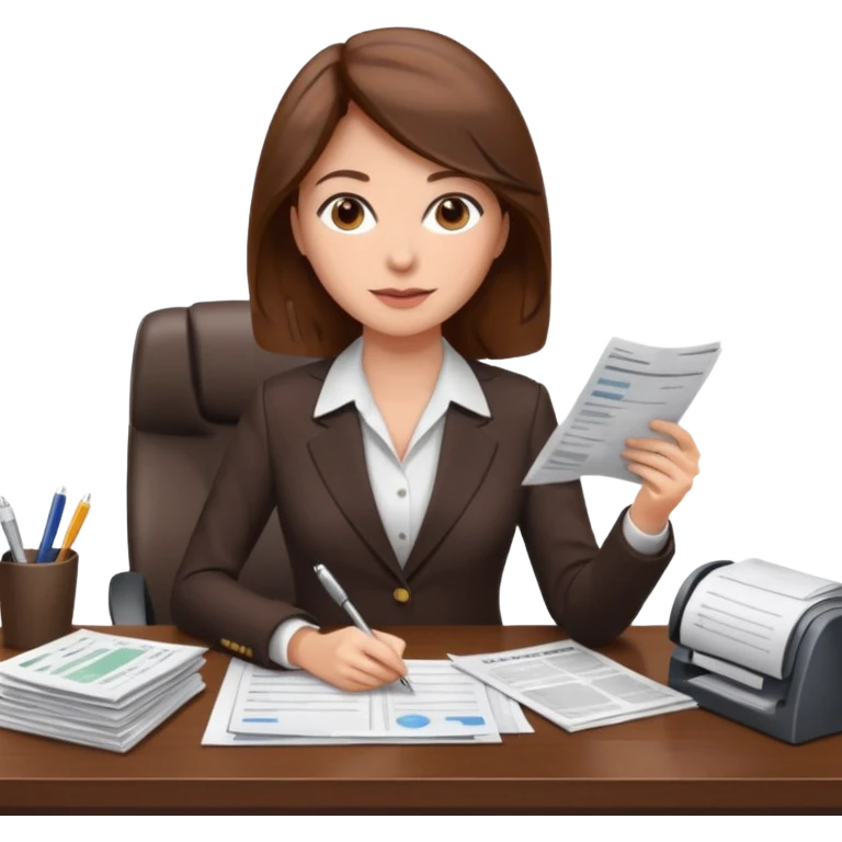 femme cheveux marrons finance emoji