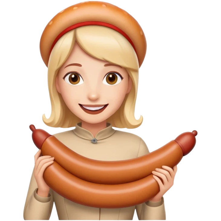 Девушка в костюме сосиски emoji