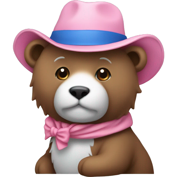 Ours avec un petit chapeau bleu avec des étoile rose dessus emoji