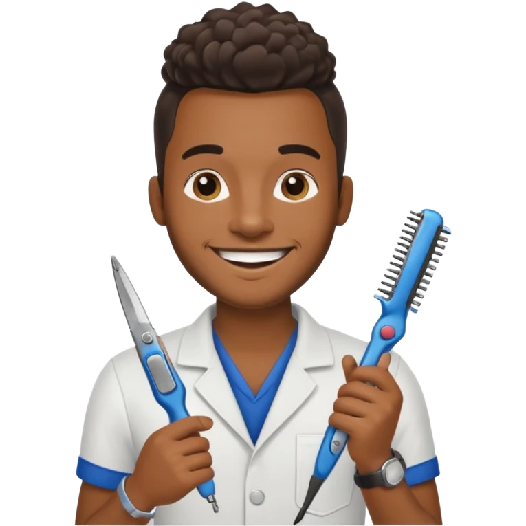 Pet Grooming Stylist black man  emoji