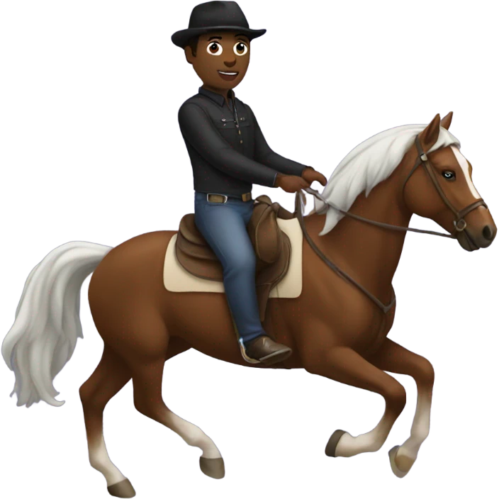 Black person riding horse emoji