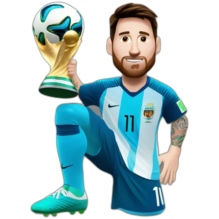 Messi with the world  cup emoji