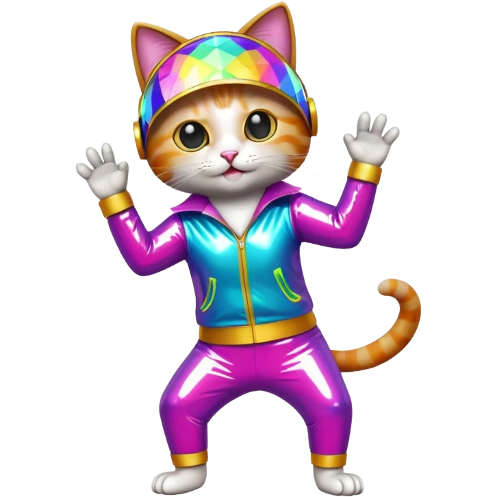 cat doing disco emoji