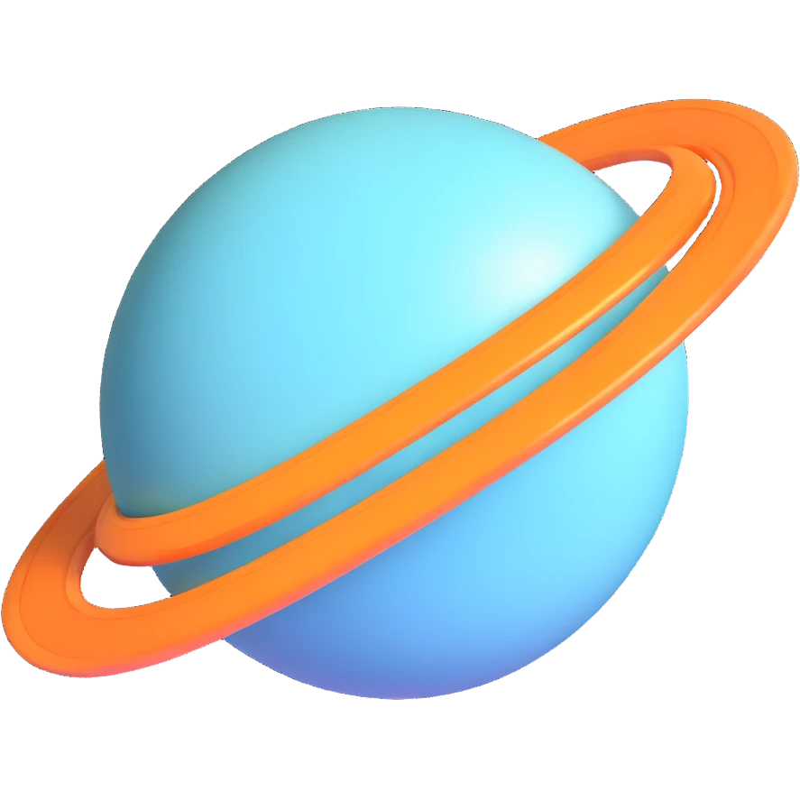 blue planet Uranus with rings emoji