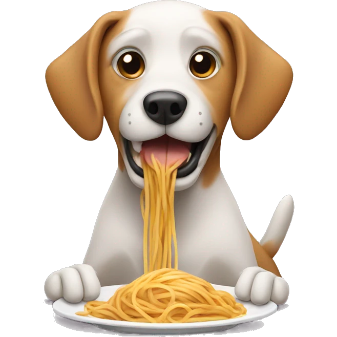 Dog eating spaghetti  emoji