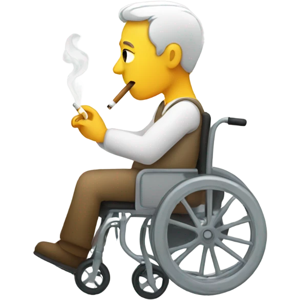 Person in a wheelchair smoking a cigarette emoji