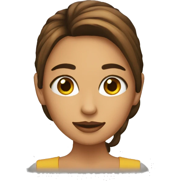 chica pelo moreno y ojos marrones emoji