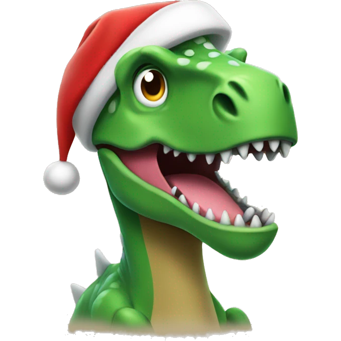 Dinosaur in Santa hat emoji