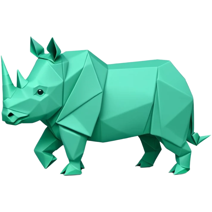 origami rhino in color green mint rgb(168, 251, 211) emoji