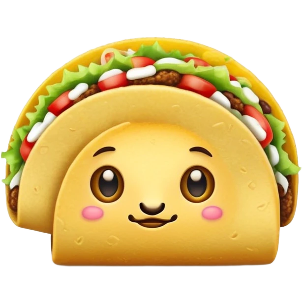 Cute taco with a face emoji