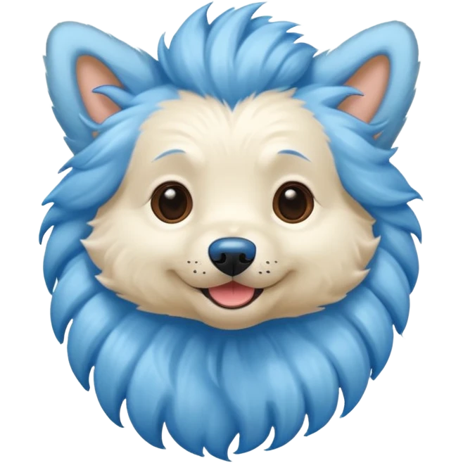 blue braided haired dog emoji