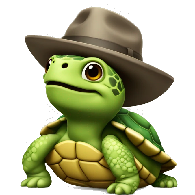 tortue avec un chapeau emoji