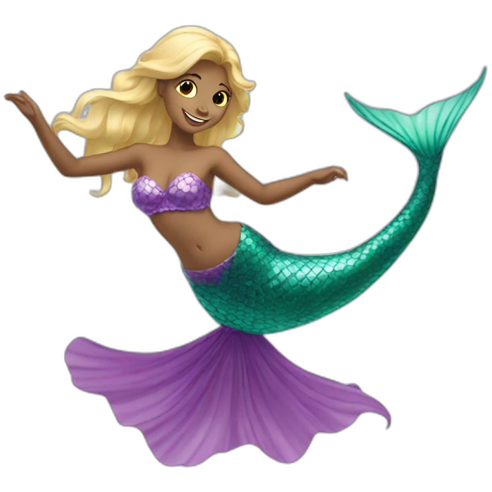 blonde girl mermaid dancing emoji