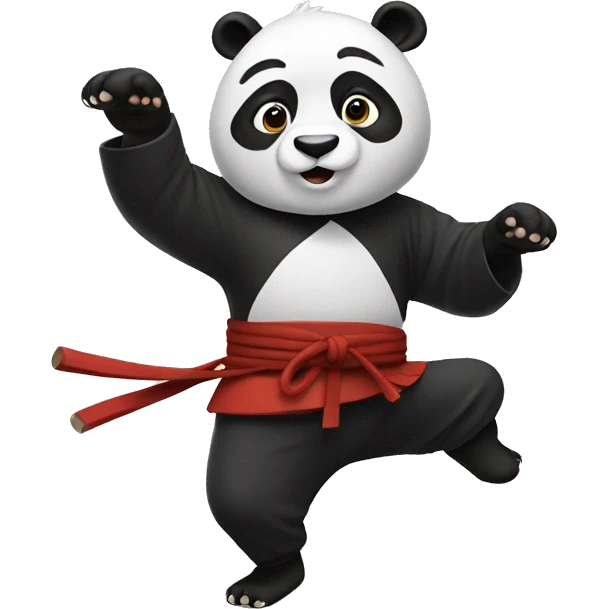 Panda doing kung fu emoji
