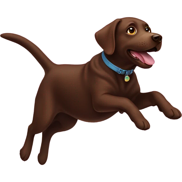 Chocolate Labrador flying emoji