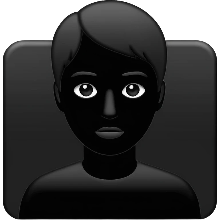Minimalistic flat vector icon, iOS style, thin black outline on white background. Person silhouette. Black, completely monochrome, matte.  emoji