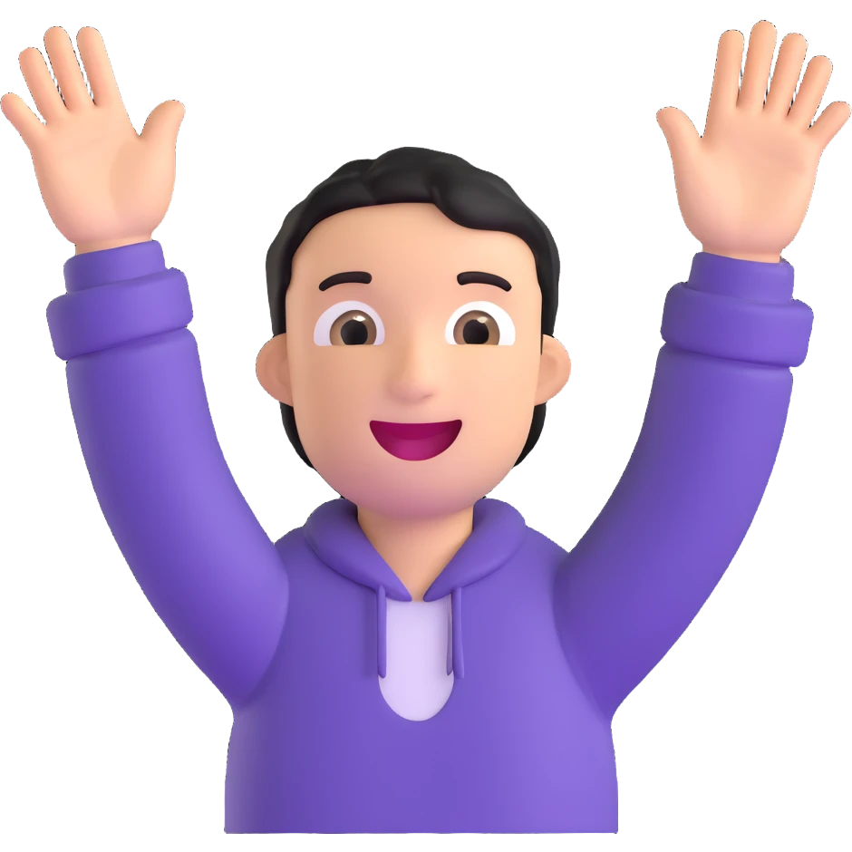IShowSpeed excited expression, hands up emoji