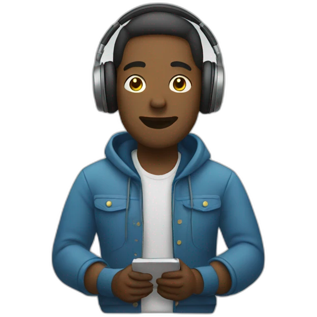 man listening to music emoji