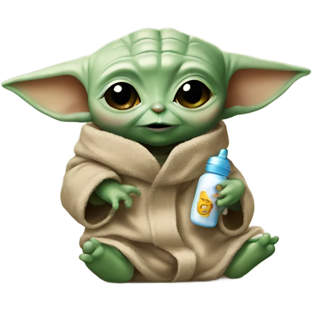 baby yoda with baby bottle emoji