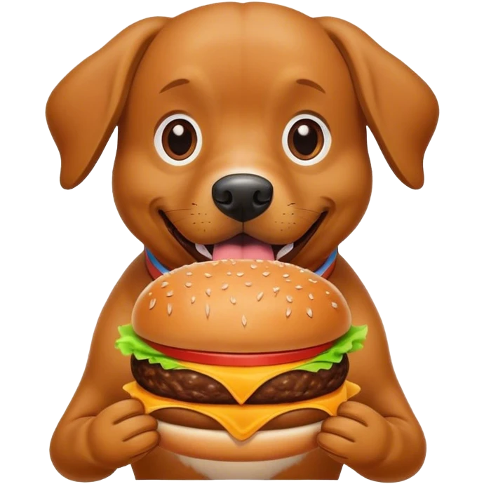 dog eating burger emoji
