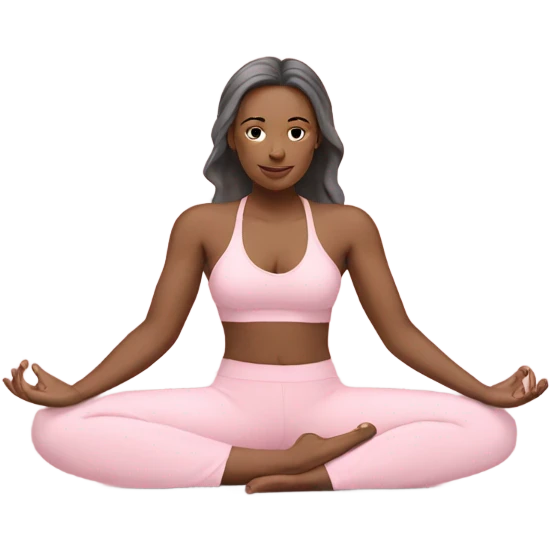 Mom yoga girl light pink clothes  emoji