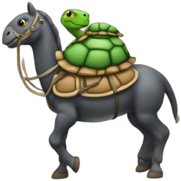 tortue sur un cheval emoji
